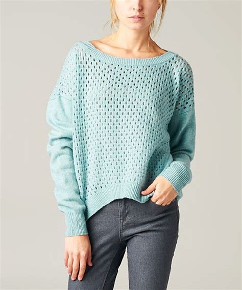 Look At This Seafoam Open Knit Sidetail Sweater Women On Zulily