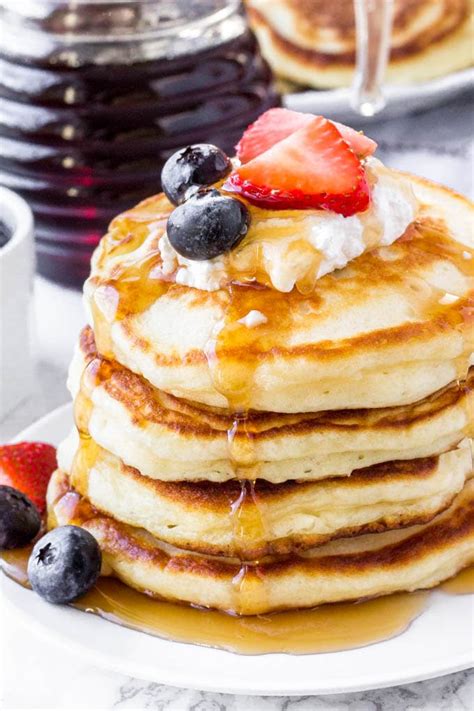 Add blueberries or chocolate chips to the pancake batter. Greek Yogurt Pancake Recipe (Homemade Pancakes) | Yellow ...