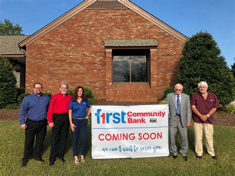 With online and mobile banking, you can bank where you want, when you want. Surgoinsville Sign Oct 1 - First Community Bank