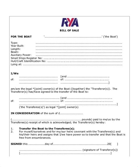 sample bill  sale form    examples