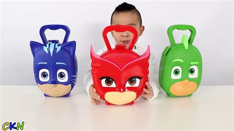PJ MASKS SURPRISE TOYS Opening Fun With Catboy Gekko Owelette And Ckn