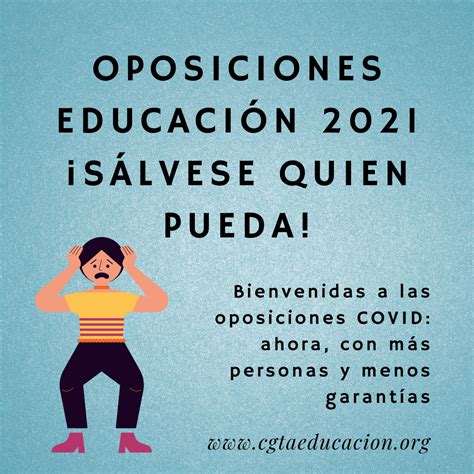 Oposiciones Educación 2021 Sálvese quien pueda CGT Enseñanza Andalucía