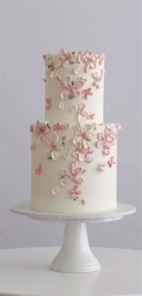40 Beautiful Wedding Cake Trends 2023 Pink Buttercream Floral Cake