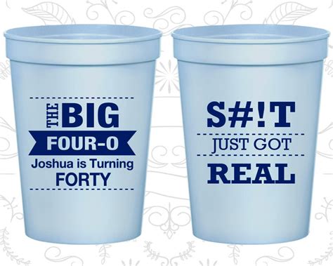 The perfect over the hill gift for both men and women! 40th Birthday Cups Promotional Birthday Cup Favors The Big ...