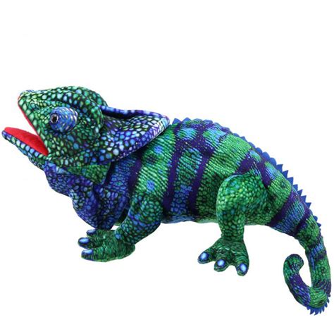 Large Creature Puppet Chameleon Blue Green The Puppet Company