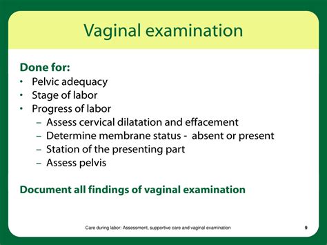 Ppt Care During Labor Assessment Supportive Care And Vaginal Examination Powerpoint
