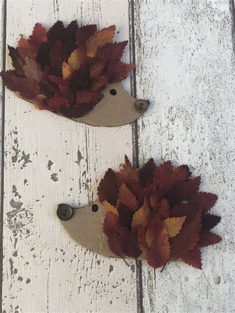 Hedgehog Craft For Kids Using Autumn Leaves Super Cute Autumn Leaf