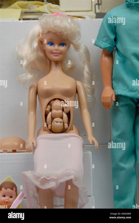 Pregnant Midge Barbie Amid Barbie Set Doll Exhibit At The Toy Museum In Prague Czech Republic