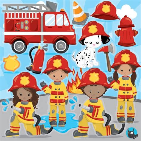 Firefighter Clipart Commercial Use Firemen Vector Graphics Firefight