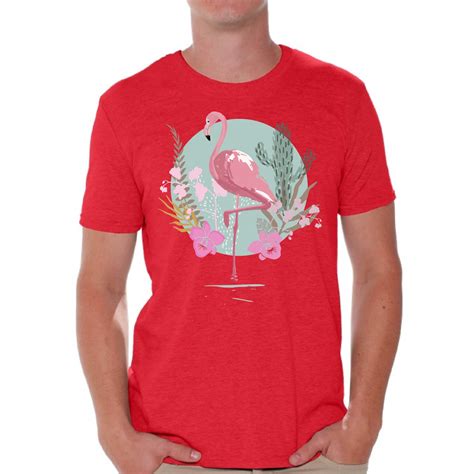 Awkward Styles Pink Floral Flamingo T Shirt For Men Summer Mens Shirts