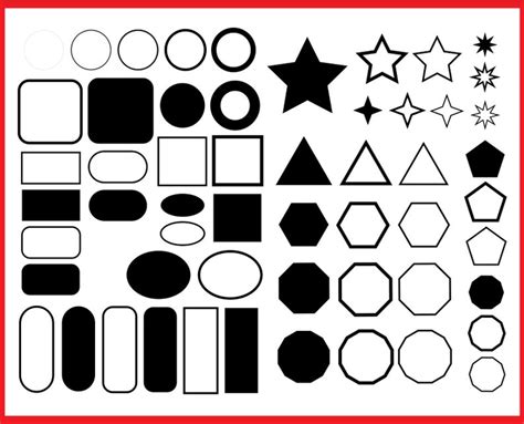 Basic Shapes Svg Pack Bundle Cricut Download Etsyde