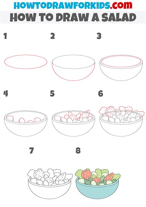 How To Draw A Salad Easy Drawing Tutorial For Kids