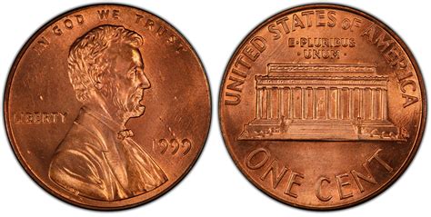 1999 1c Wide Am Rd Regular Strike Lincoln Cent Modern Pcgs Coinfacts
