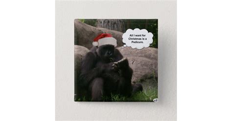 Christmas Gorilla Button Zazzle