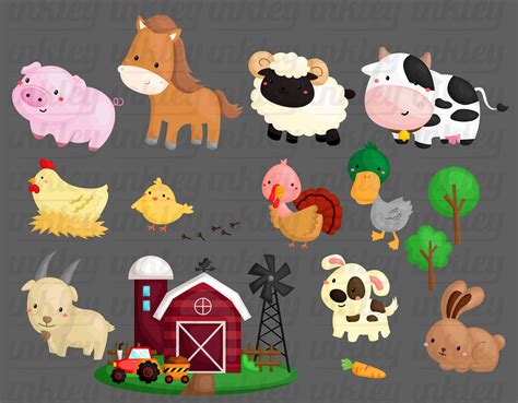 Farm Animal Clipart Cute Animal Clip Art Cow And Sheep