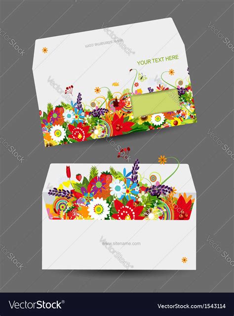 Floral Envelope Design Royalty Free Vector Image