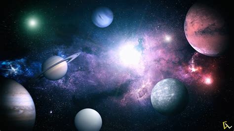Wallpaper Lights Photoshop Galaxy Planet Atmosphere Universe