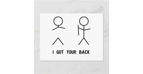 I Got Your Back Stick Figures Postcard