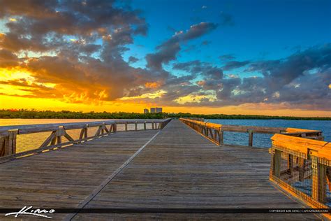 Macarthur Park Sunset Boardwalk Over Lake Hdr Photography By Captain Kimo