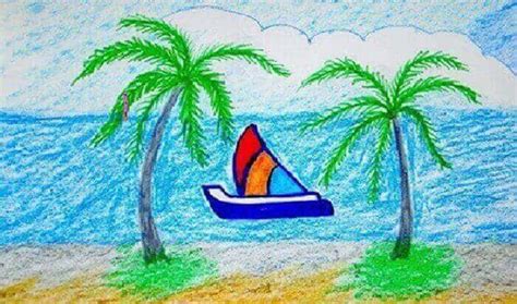 Pantai gambar pemandangan indah kartun yang mudah. 18+ Contoh Gambar Pemandangan Pantai yang Mudah Ditirukan