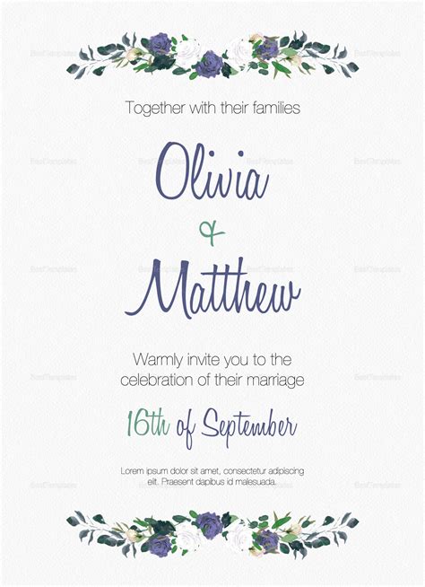 Traditional Wedding Invitation Design Template In Psd