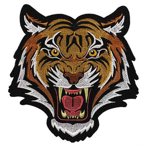 10piecs Tiger Head Emblem Patches Embroidery Scrapbooking Applique For