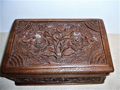Intricately Carved Puzzle Box With Secret Sliding Locking System