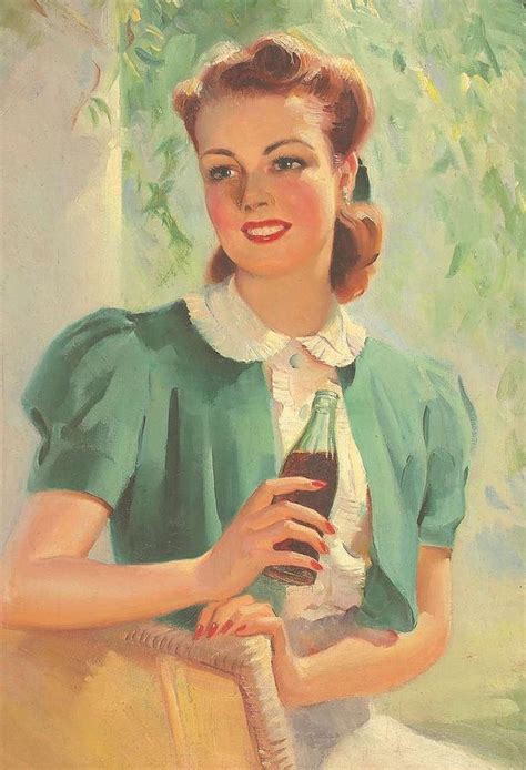 Illustrator Art Cola Break 1940s Female Beauty Photograph By