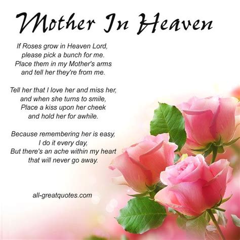 Mothers In Heaven Mom In Heaven Quotes Mom In Heaven Mom Poems