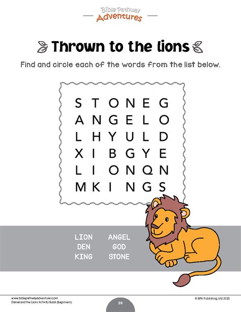 Daniel And The Lions Word Search Daniel And The Lions Book