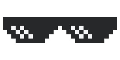 Pixel Glasses In Black And White Vector Illustration Sun Glasses Pixel Icon Black Color