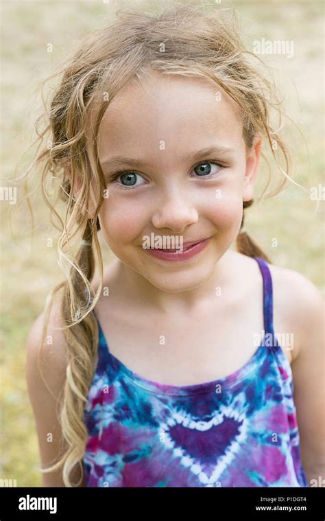 Portrait Of A Young Girl 4 6 Years Old Stock Photo Alamy