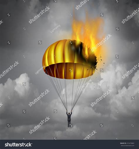 Golden Parachute Problem Concept Businessman Peril 스톡 일러스트 415479883