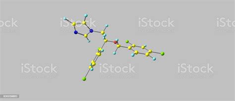 Miconazole Molecular Structure Isolated On Grey Stock Photo Download