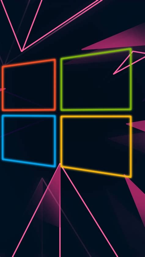 720x1280 Windows 10 Neon Logo Moto G X Xperia Z1 Z3