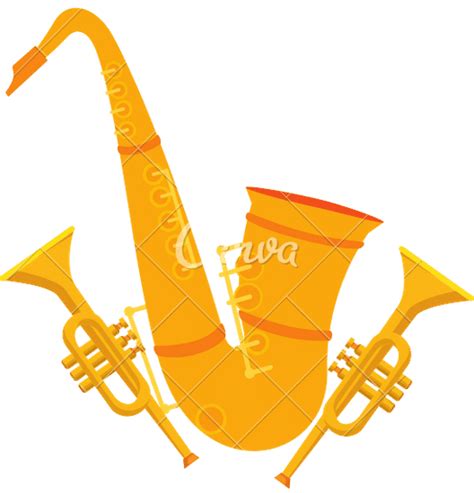 Saxophone And Trumpets Musical Instruments 素材 Canva可画