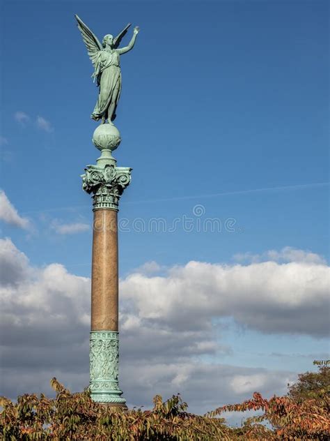 Ivar Huitfeldt Column With A Bronze Angel Sculpture Editorial Stock