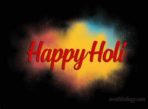 The Word Happy Holi Written In Red And Yellow On A Black Background