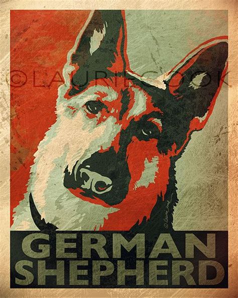 German Shepherd Vintagelook Poster 8x10 Print By Designalacart 1495