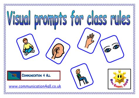 Visual Prompt Cards For Class Rules Teaching Resources