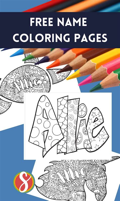 Allie Free Name Coloring Page — Stevie Doodles