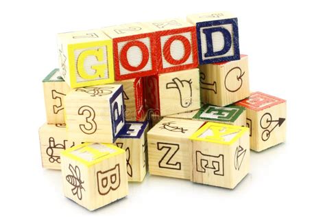 Wooden Cubes Made The Word Good Stock Image Image Of Colorful