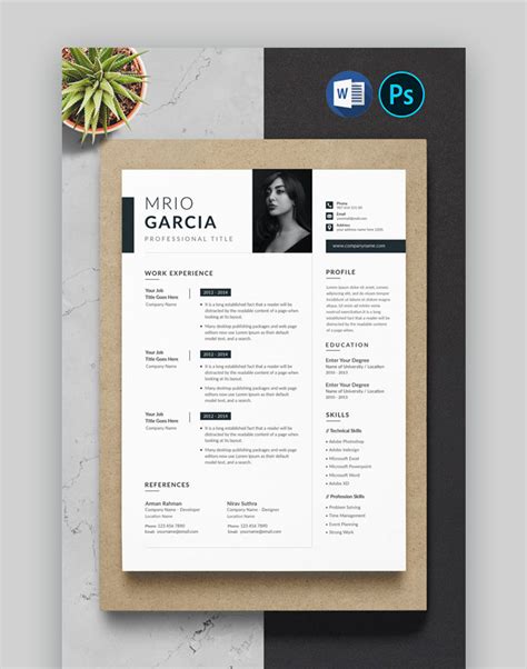 Free Minimalist Resume Templates For Word More