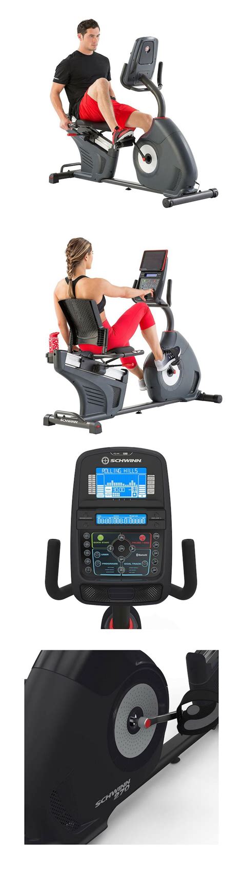 Bluetooth connectivity, syncs with the schwinn trainer app and other apps for fitness tracking. With the Schwinn 270 Recumbent Bike, cardio workouts are anything but routine. From dozens of p ...