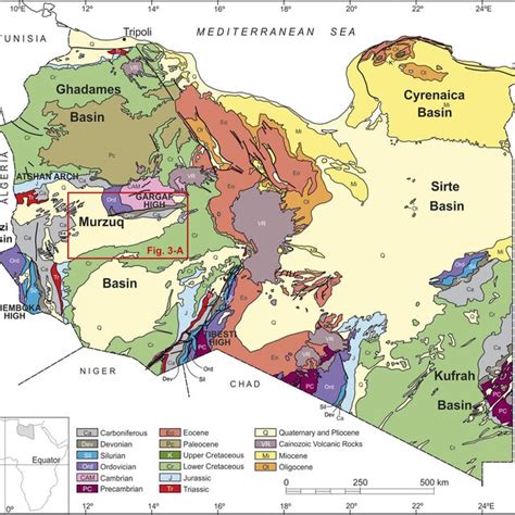 Geological Map Of Libya Showing The Main Sedimentary Basins The Murzuq