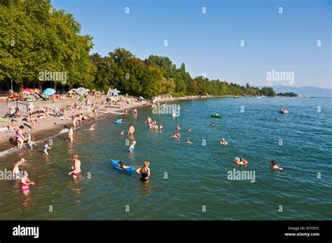 Public Beach In Kressbronn Bodensee Lake Constance Stock Photo