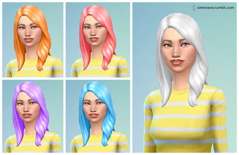 My Sims 4 Blog Non Default Hair Recolors By Simmiane