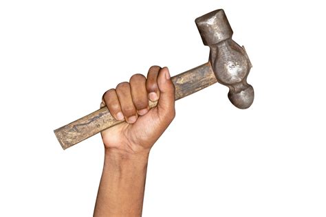 Hand Man Holdind Hammer On Png Background 10063635 Png