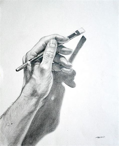 Hand Holding Brush By Christopher Reid Paint Brush Drawing Hand Art