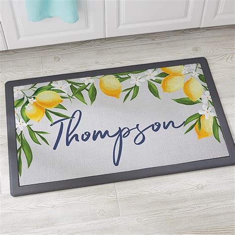 The best part about our custom welcome mats is that they can easily be paired with a number of our other fantastic gifts. Lovely Lemons Personalized Kitchen Mat - 20x35 - For The Home